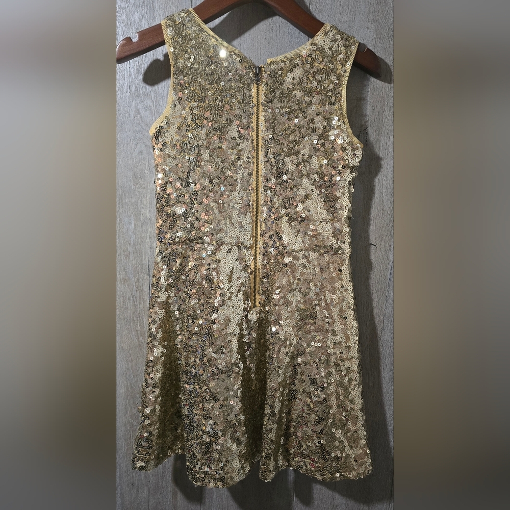 GAP Kids Gold Sequin Dress Size 8 - Picture 2 of 2